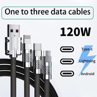 IPHONE 3-in-1 ultra-durable safe USB data cable charger 120W 6A super fast charging super fast charg