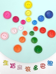Log Buttons Solid Wooden Wooden Buttons Handmade diy Buttons Sweater Buttons Cartoon Colorful Dotted