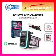 TOYOTA Old Plug & Play Smart Quick Charging 6.4A Dual USB Charger Power Socket with Blue LED (23mm X