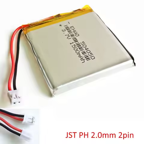 3.7V 1500mAh LiPo Rechargeable Battery 504050 with JST 2.0mm 2pin Plug For Mp3 DVD PAD Mobile Phone 