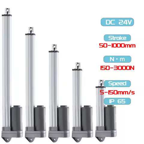 IP65 Waterproof 3000N Linear Actuator 24V 50mm 150mm 500mm 750mm 1000mm Stroke Solar Tracker Motoris