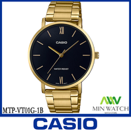 Casio Standard  นาฬิกา รุ่น MTP-VT01G นาฬิากาข้อมือผู้ชาย สายสแตนเลส สีทอง รุ่น MTP-VT01G-1BMTP-VT01