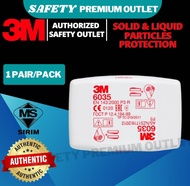 (ORIGINAL) 3M 6035 P3 R Particulate Filter (2Pcs in 1 Pack) (Good Quality) 3200 6200 Gas Mask Respir