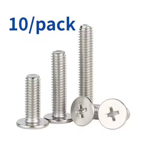 10pcs/lot Stainless Steel Cross Phillips Ultra Thin Super Low Flat Wafer Head Bolt Screw M1.4 M1.6 M