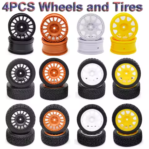 1/10 RC Wheels Drift Rim Rubber Tires 12mm HEX for Tamiya Traxxas RedCat HSP HPI Tamiya Kyosho RC Ra