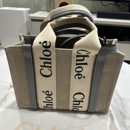 Chloe small woody tote bag 灰藍色