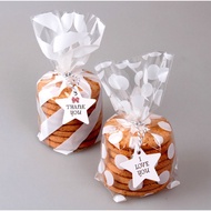 100pcs White Stripe / Polkadot Cookies Bag Cookies Packaging