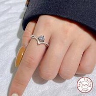 1pc Fashionable Original 0.5CT Shiny Moissanite Diamond Round Wedding Promise Rings For Women 925 St