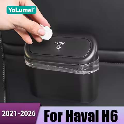 Car Backseat Hanging Garbage Can With Lid Trash Bin For Haval H6 3rd Gen GT 2021 2022 2023 2024 2025