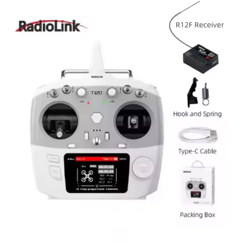 RadioLink T12D 12CH 2.4GHz ELRS Transmitter with R12F Receiver 800m Long Range Low Latency for FPV D