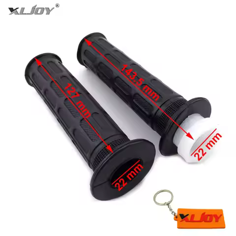 XLJOY 7/8" 22mm Handle Throttle Hand Grips W/ Cable Tube Sleeve For Yamaha DT100 DT125 MX100 PW80