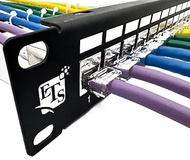 ETS 24-Port CAT6A FTP Shielded 1U Patch Panel 19-Inch Loaded w/Tool-Less Keystone Jacks Rackmount or
