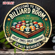 2D Flat - Round Sign for Billiards, Measuring 7.87X7.87 Inches, Perfect for Fun Gatherings. This Vin