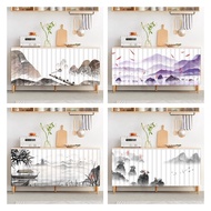 Chinese Landscape Open Doorless Cabinet Sundries Anti-dust Wardrobe Decoration Blocking Curtain