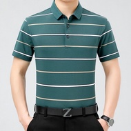2023 Men's Half-Sleeved T-Shirt High-End Middle-Aged Dad Wear Summer Classic POLO Shirt