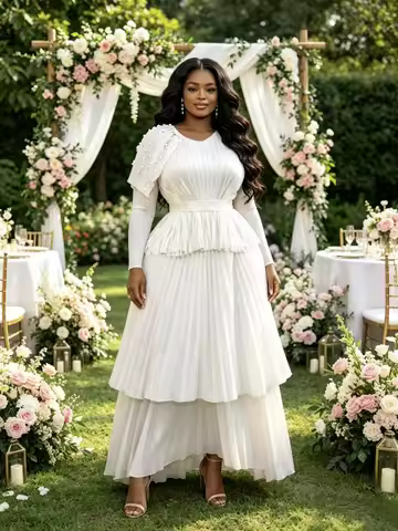Nigerian Traditional Church Outfit Birthday African Dresses for Woman Wedding Dashiki Robe Africaine