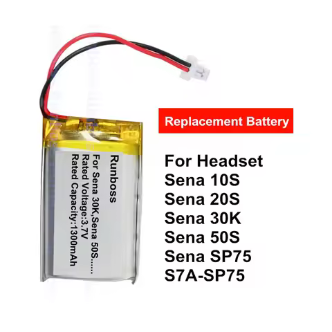 3.7V 1300mAh Lithium-ion Polymer Battery For Sena 10S,20S,50S, Sena 50R 30K Motorcycle Bluetooth Hea
