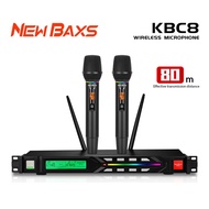 NEW BAXS Professional Wireless Microphone KBC8 Metal Microphone Auto Frequency FM RGB Microphone Ant
