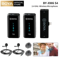 ไมค์ BOYA BY-XM6 S1 S2 2.4Ghz Wireless Lavalier Mic Microphone System Up to100M Compatible With USB 