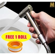 *SG READY STOCK*FREE 1 ROLL SEAL TAPE* BATHROOM HAND BIDET SPRAY HEAD BIDET HOSE SET &amp; HOLDER