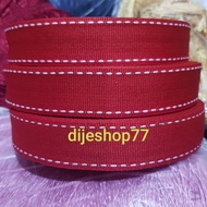 MERAH Premium red bus ribbon, 2.5cm wide 2.5 cm red and white striped ribbon/ decorative box ribbon/