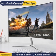 27 inch gaming Monitor Computer 24 inch pc laptop Desktop 75hz IPS 1080P WhiteBlack curved