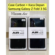 Z Fold 3 || Samsung Galaxy Z Fold 3 5G Carbon Case Bumper + Windshield Protector Water Skin/ Glass C