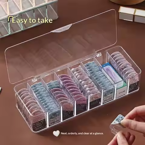 Large Capacity Dustproof Contact Lens Storage Box Daily Throwaway Organizer Transparent Divided Case