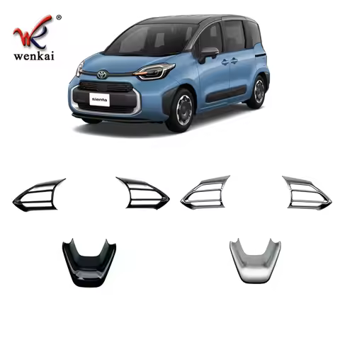 For Toyota Sienta 2022+ ABS CarbonFiber Car Steering Wheel Panel Cover Trim Decoration Frame Sticker