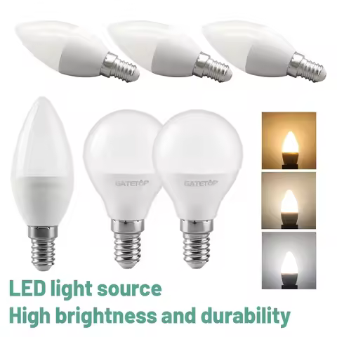 5Pack LED Light Bulb E14 5W G45 C37 AC 220V 110V 120V Mini Lamp No Flicker 3000K 4000K 6000K Cold Li