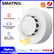 SMATRUL Tuya WiFi Zigbee Smart Smoke Alarm Detector Fire 90 dB Fire Alarm Home Security System