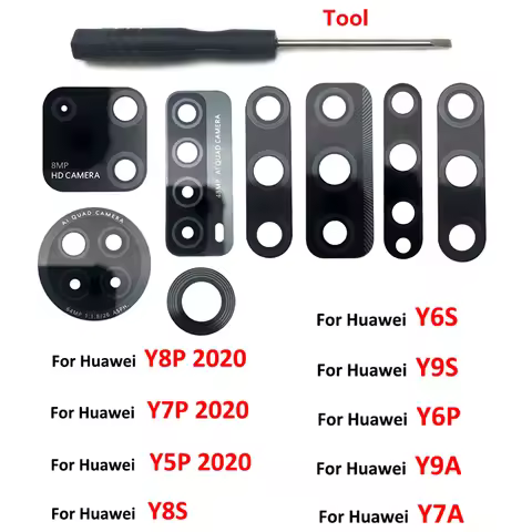 NEW Rear Camera Glass For Huawei Y7A Y9A Y9S Y8S Y6s Y6P Y5P Y8P Y7P 2020 Back Camera Glass Lens Wit