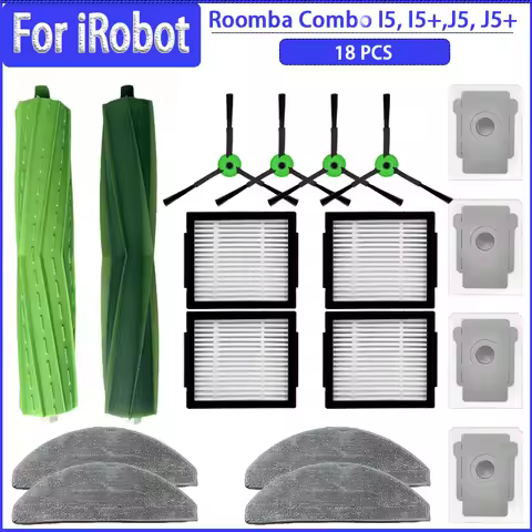 Main Side Brush Hepa Filter Mop Cloth Pads For Irobot Roomba Combo I5 /I5+ / J5 / J5+ Robot Vacuum C
