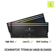64GB Bus 6400 CL32 Ram Corsair Dominator Titanium DDR5 สีดำ BLACK แรม RGB 32GB (2x32GB) 6400MHz C32 : CMP64GX5M2B6400C32