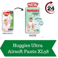 Huggies Ultra AirSoft Pants Diapers (M56, L44, XL38, XXL32) (Pants Diapers, Lampin)