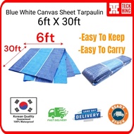~ ELEPHANT Blue White Canvas Sheet 6ft X 30ft/6kaki X 30kaki