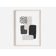 Tranh in cao cấp | Tranh nghệ thuật trừu tượng - Black Abstract Art Print Black and White Abstract A