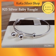Original 925 Silver Baby Bangle Bell For Kids (322061) | Gelang Tangan Budak Perak 925 | Ready Stock