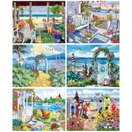 RUOPOTY 60x75cm/50x65cm/40x50cm Frame DIY Frame Picture By Numbers Seaside Landscape HandPainted Wal