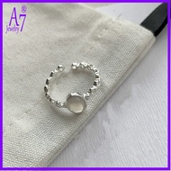 Niche Design Geometric White Agate Open Ring RXW393