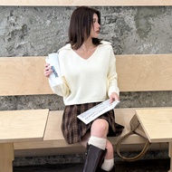 [HARPER] European Greasy Style Lapel Knitted Sweater | Long Sleeve [CLC80544H] Sweater Women Knitwea