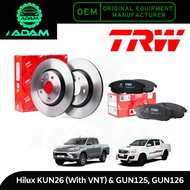 TRW Hilux Kun25 With VNT '11-'15 KUN26 VNT (318.9MM) & GUN125 GUN126 Front Disc Rotor & Disc Pad Set