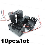 10pcs 4 solts AA Battery Holder 6V 1.5V for AA Batteries Black Plastic Storage Box Case Dual Layers 