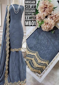 Kain pasang sutera dobby jacquard brocade sulam