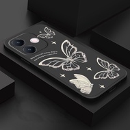 Silicone Phone Case for OPPO A5i Pro 5G A5Pro A3x A3 Pro 5G Gold Line Butterfly Silicone Phone Case 