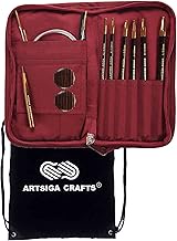 Lantern Moon Bequest 6-Inch Tunisian Interchangeable Crochet Hook Set Handcrafted Ebony Sizes US G, 