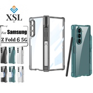 【With pen】For Samsung Galaxy Z Fold6 Case  Airbag case Transparent case with pen slot Fold 6 Casing 