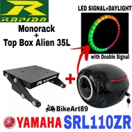 Rapido Monorack Yamaha SRL110ZR Combo Set with Top Box Alien ABS Tail Box Siput 35L + LED Lighting L