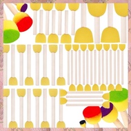 [h3w732xnj.ph] Paint Brush Set-45 Pcs Round Paint Sponges-4 Sizes Yellow Sponge Brushes-Wooden Handl