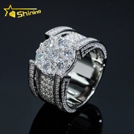 Genuine Hip Hop Jewelry Hip Hop Men Ring 925 Silver Iced Out Moissanite Ring Pass Diamond Tester Dia